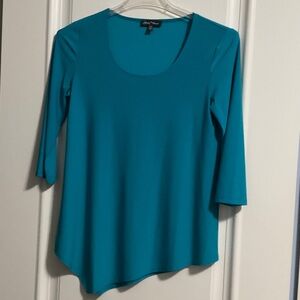 Slinky Brand Women's Teal Long Sleeve Top SMALL